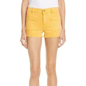 Frame Yellow Denim Shorts